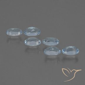 Gemme di Topazio Celeste naturale da 1.68 ct, Ovale, VVS-VS
