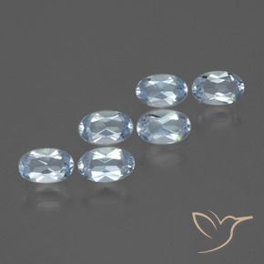 Gemme di Topazio Celeste naturale da 1.66 ct, Ovale, VVS-VS