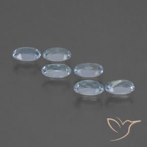 Gemme di Topazio Celeste naturale da 1.66 ct, Ovale, VVS-VS