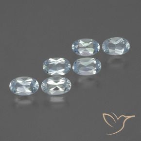 Gemme di Topazio Celeste naturale da 1.69 ct, Ovale, VS