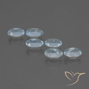 Gemme di Topazio Celeste naturale da 1.69 ct, Ovale, VS
