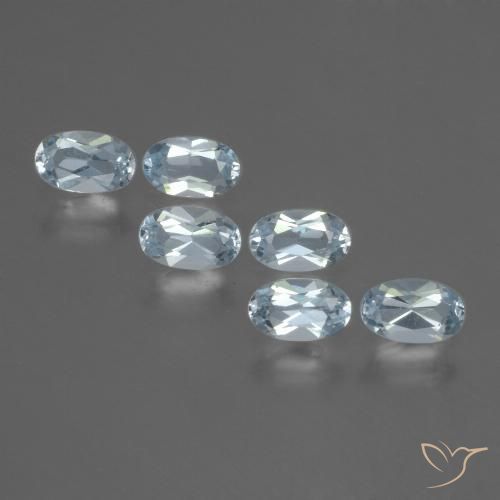 Gemme di Topazio Celeste naturale da 1.65 ct, Taglio ovale, VVS-VS