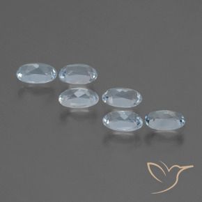 Gemme di Topazio Celeste naturale da 1.65 ct, Taglio ovale, VVS-VS