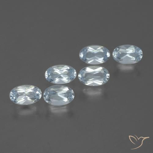 Gemme di Topazio Celeste naturale da 1.74 ct, Ovale, VS
