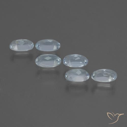 Gemme di Topazio Celeste naturale da 1.74 ct, Ovale, VS