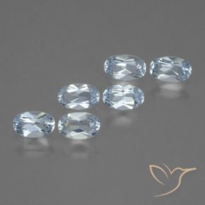 Gemme di Topazio Celeste naturale da 1.76 ct, Ovale, VVS-VS