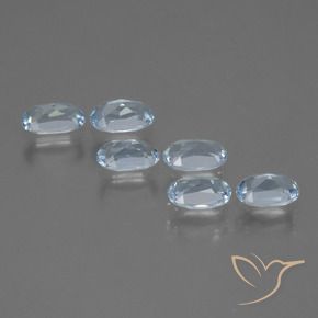 Gemme di Topazio Celeste naturale da 1.76 ct, Ovale, VVS-VS