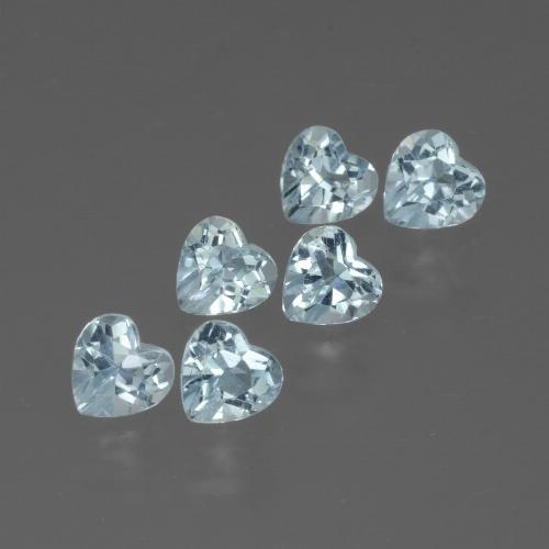 Gemme di Topazio Celeste naturale da 1.71 ct, A forma di cuore, VS
