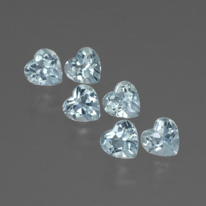 Gemme di Topazio Celeste naturale da 1.71 ct, A forma di cuore, VS