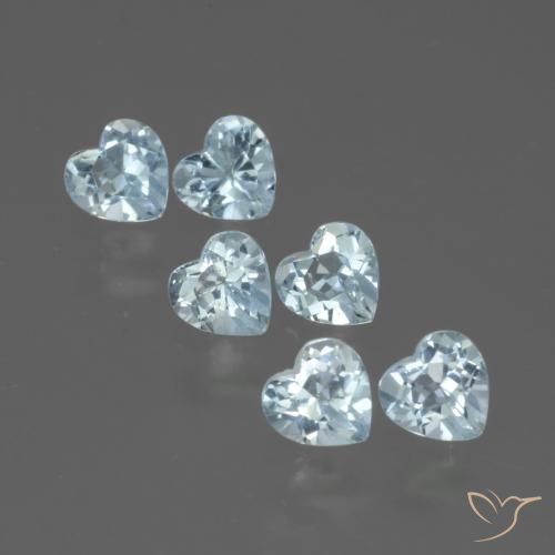 Gemme di Topazio Celeste naturale da 1.66 ct, Cuore, VS