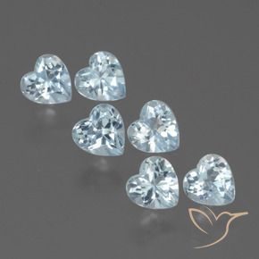 Gemme di Topazio Celeste naturale da 1.94 ct, Cuore, VS