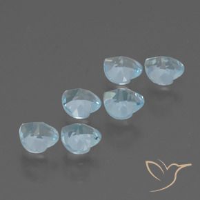 Gemme di Topazio Celeste naturale da 1.94 ct, Cuore, VS