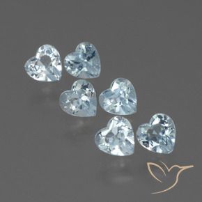 Gemme di Topazio Celeste naturale da 1.67 ct, Cuore, VS