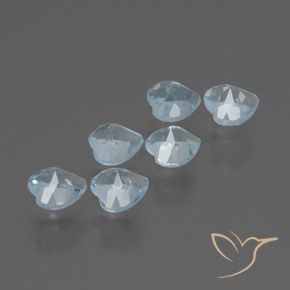 Gemme di Topazio Celeste naturale da 1.67 ct, Cuore, VS