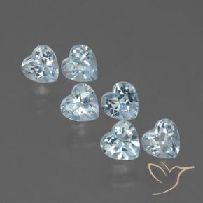 Gemme di Topazio Celeste naturale da 1.77 ct, Cuore, VS