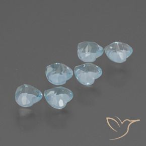 Gemme di Topazio Celeste naturale da 1.77 ct, Cuore, VS