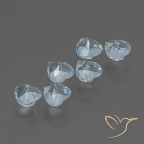 Gemme di Topazio Celeste naturale da 1.73 ct, Cuore, VS