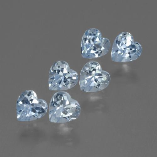 Topazio naturale blu da 1,94 ct, a forma di cuore, VS
