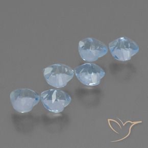 Gemme di Topazio Celeste naturale da 2.11 ct, Cuore, VS