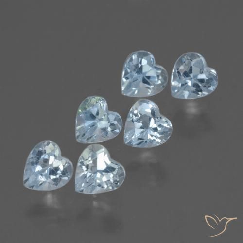 Gemme di Topazio Celeste naturale da 2.08 ct, A forma di cuore, VS