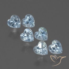 Gemme di Topazio Celeste naturale da 2.08 ct, A forma di cuore, VS