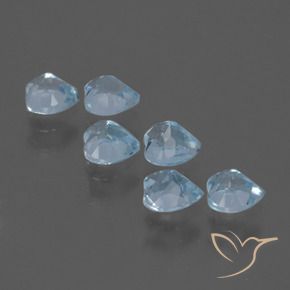 Gemme di Topazio Celeste naturale da 1.76 ct, Cuore, VS