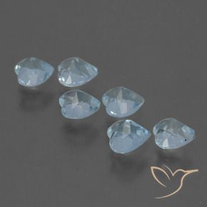 Gemme di Topazio Celeste naturale da 1.70 ct, Cuore, VS