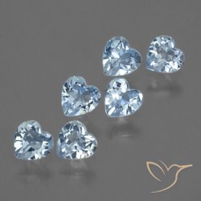 Gemme di Topazio Celeste naturale da 1.69 ct, Cuore, VS