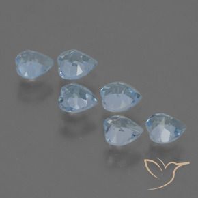 Gemme di Topazio Celeste naturale da 1.69 ct, Cuore, VS