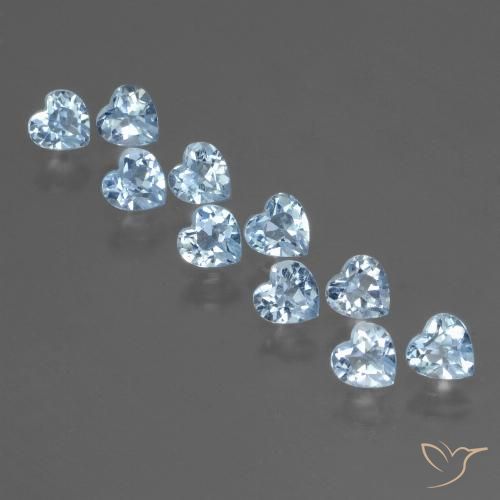 Topazio naturale blu da 2,83 ct, a forma di cuore, VS