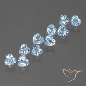 Topazio naturale blu da 2,83 ct, a forma di cuore, VS