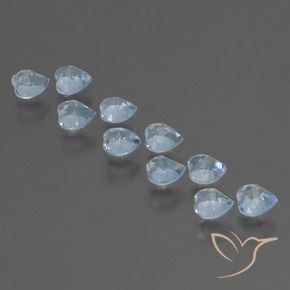 Topazio naturale blu da 2,83 ct, a forma di cuore, VS