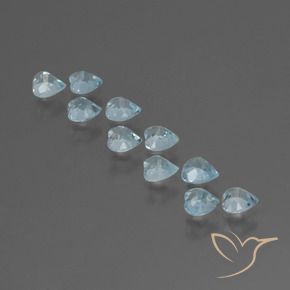 Gemme di Topazio Celeste naturale da 2.93 ct, Cuore, VS