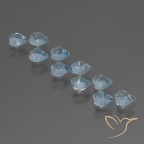 Gemme di Topazio Celeste naturale da 2.91 ct, Cuore, VS