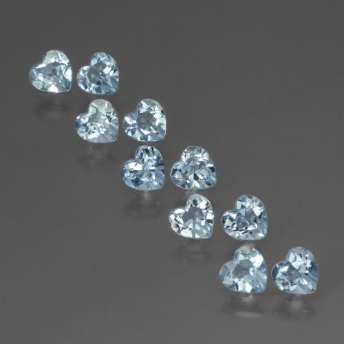 Topazio naturale blu da 2,68 ct, a forma di cuore, VS