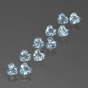 Topazio naturale blu da 2,68 ct, a forma di cuore, VS