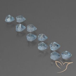 Gemme di Topazio Celeste naturale da 2.95 ct, Cuore, VS