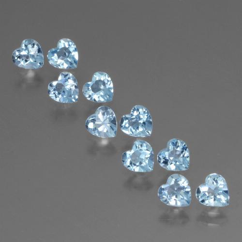 Topazio naturale blu da 2,95 ct, a forma di cuore, VS