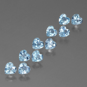 Topazio naturale blu da 2,95 ct, a forma di cuore, VS
