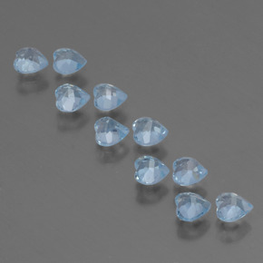 Topazio naturale blu da 2,95 ct, a forma di cuore, VS