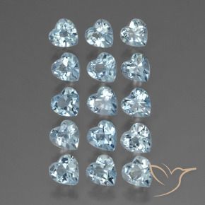 Gemme di Topazio Celeste naturale da 4.60 ct, Cuore, VS