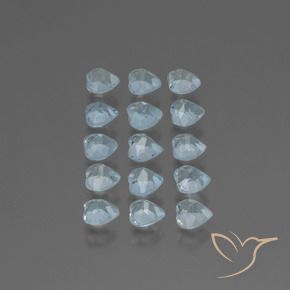 Gemme di Topazio Celeste naturale da 4.60 ct, Cuore, VS