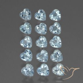 Gemme di Topazio Celeste naturale da 4.38 ct, Cuore, VS
