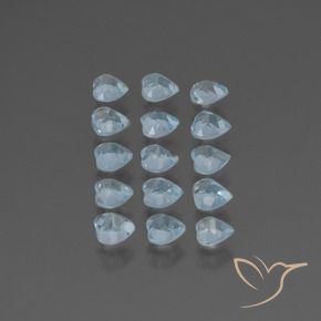 Gemme di Topazio Celeste naturale da 4.49 ct, Cuore, VS