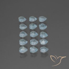 Gemme di Topazio Celeste naturale da 3.96 ct, Cuore, VS