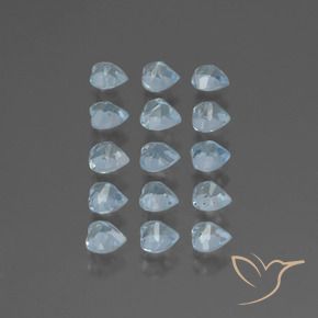 Gemme di Topazio Celeste naturale da 4.93 ct, Cuore, VS