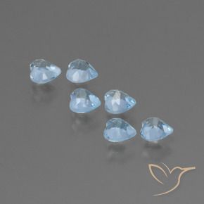 Gemme di Topazio Celeste naturale da 1.87 ct, Cuore, VS