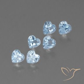 Gemme di Topazio Celeste naturale da 1.78 ct, Cuore, VS