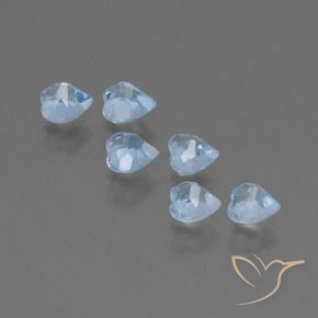 Gemme di Topazio Celeste naturale da 1.78 ct, Cuore, VS
