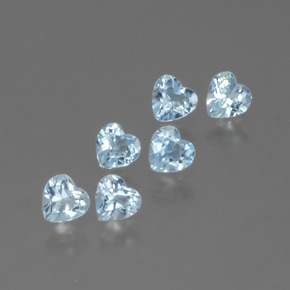 Topazio naturale blu da 1,71 ct, a forma di cuore, VS